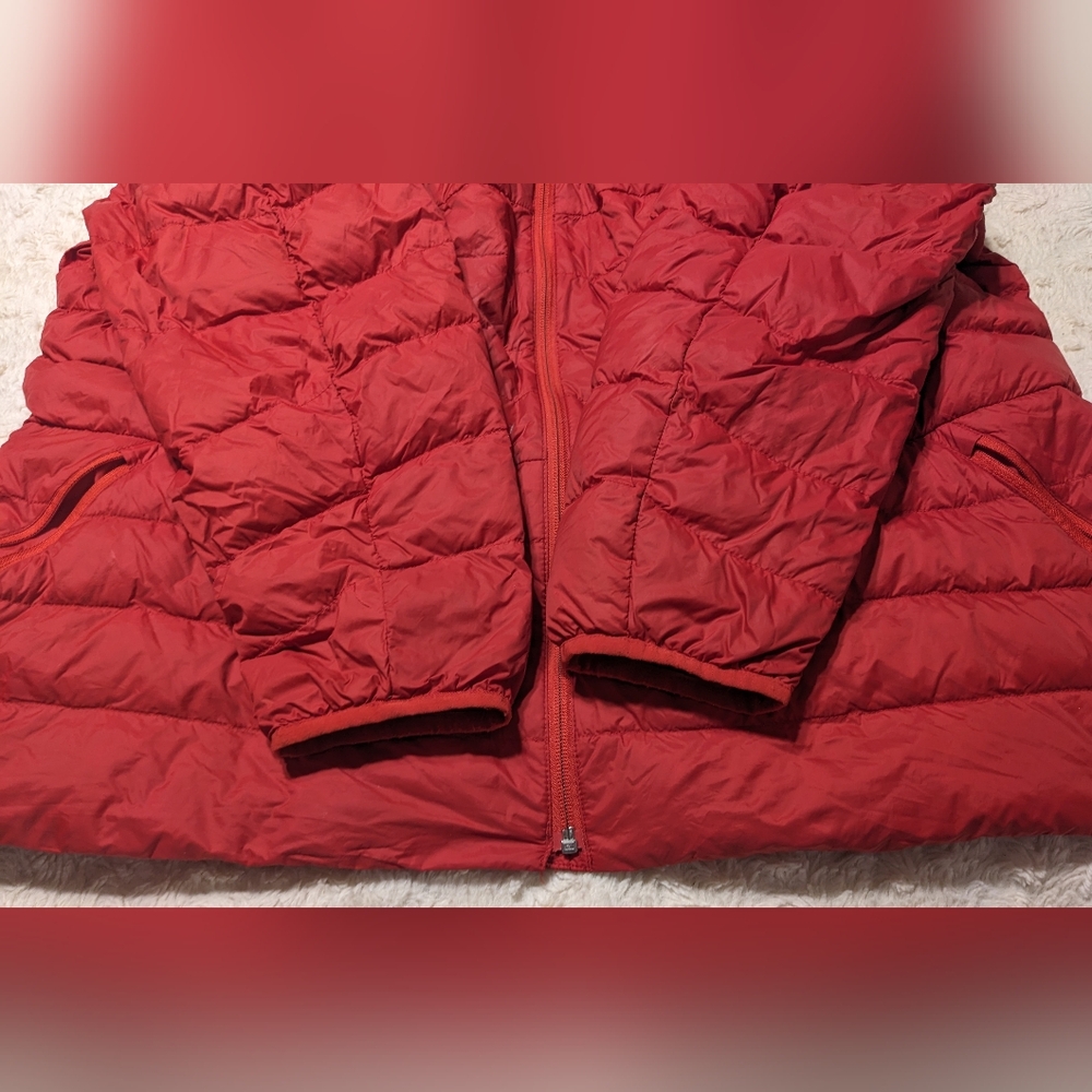 Lands' End Bright Red Lightweight Down Filled Puffer Jacket sz 2X - Picture 2 of 13